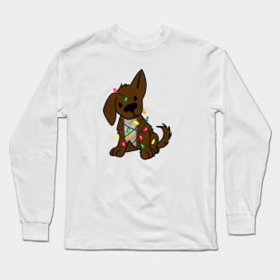 Curious Christmas Puppy Long Sleeve T-Shirt